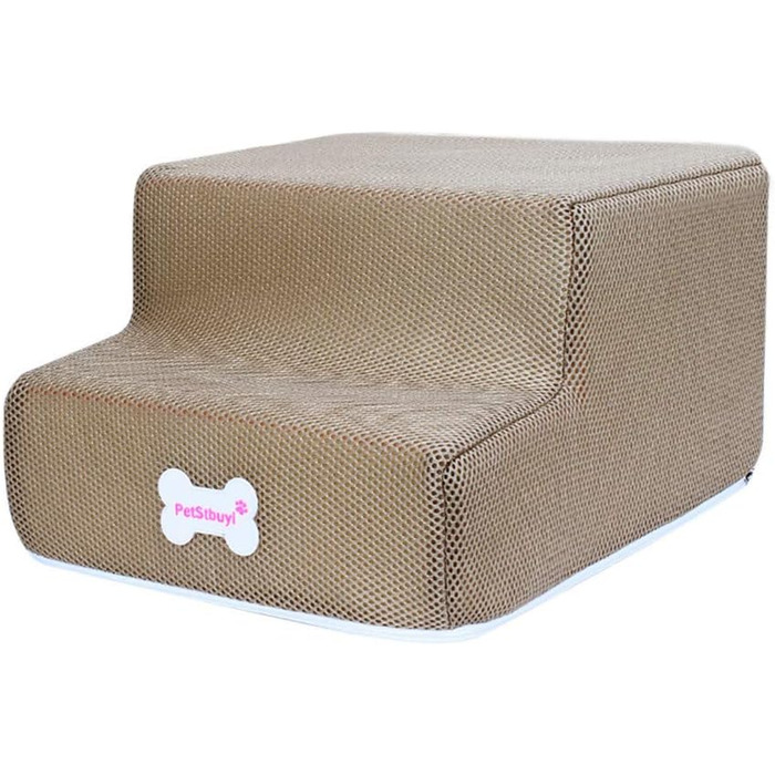 Сходинки для собак на 2 ступені для ліжка та дивану, 20 см, широкі, для маленьких, старих, великих собак та котів, стабільні, протиковзні, миючі, хакі