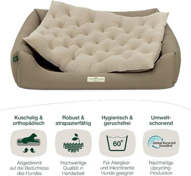 Ортопедичне лежанка для собак HOUND & NATURE Zürich XL (115x85 см, тауп) - м'яка, зручна, з можливістю прання
