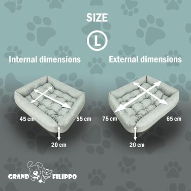 Лежанка для собак вологостійка 75x65x20 см сірого кольору - лежанка-кошик для маленьких та великих собак з неслизьким дном