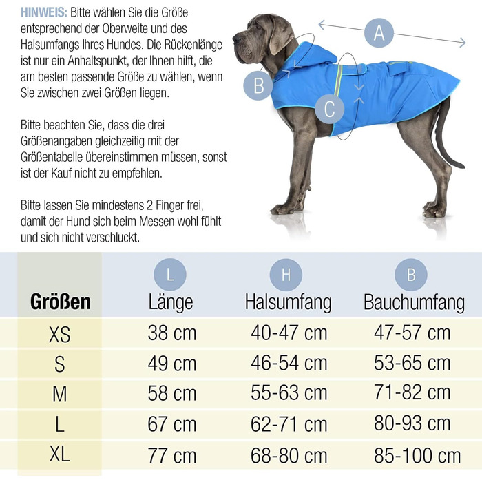 Дощовик для собак Bella & Balu - водонепроникний дощовик з капюшоном та світловідбиваючими елементами (M, помаранчевий), підгузки для собак XL сірі
