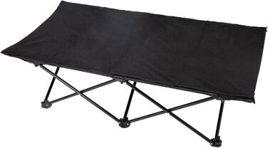 Ліжко для собак KingCamp підвищене, вуличне, чорне 57x57x23 см (L 121x68x30 см) - дихаючий сітчастий матеріал, антиковзні ніжки