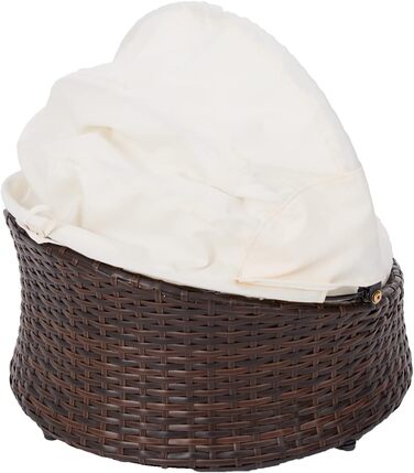 Крісло-ліжко для котів та собак Teamson Pets Clotho з відкидним балдахіном та знімним подушкою, коричнево-кремове, ST-N10004-UK