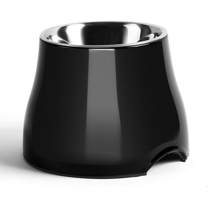 Підвищені миски для собак Yoken, запобігання захворюванням хребта, антиковзаючі, з нержавіючою мискою, велика місткість, кольорові підняті миски для собак середніх та маленьких порід, M - 540 мл, DarkBlack