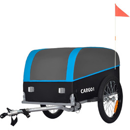 Фahrrad Lastenanhänger Tiggo VS Cargo: вантажний причіп для велосипеда, складний, велика площа вантажної поверхні 75x46 см, об'єм 120 літрів, зелений (блакитний)
