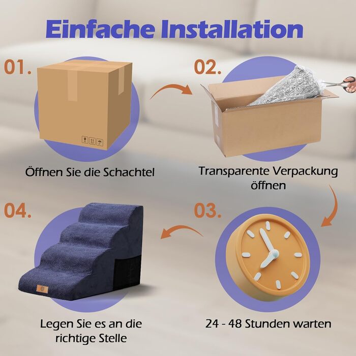 Сходинки для собак Eukue: 5 сходинок, складані, для малих та великих собак, з антиковзким покриттям, для ліжка, дивану (блакитні)