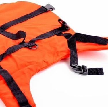 Жилет для собак Lalizas, оранжевий, для ваги 1-40+ кг, обхват грудей 25-82 см, поліетилен, нейлон, зручний ручка для підйому