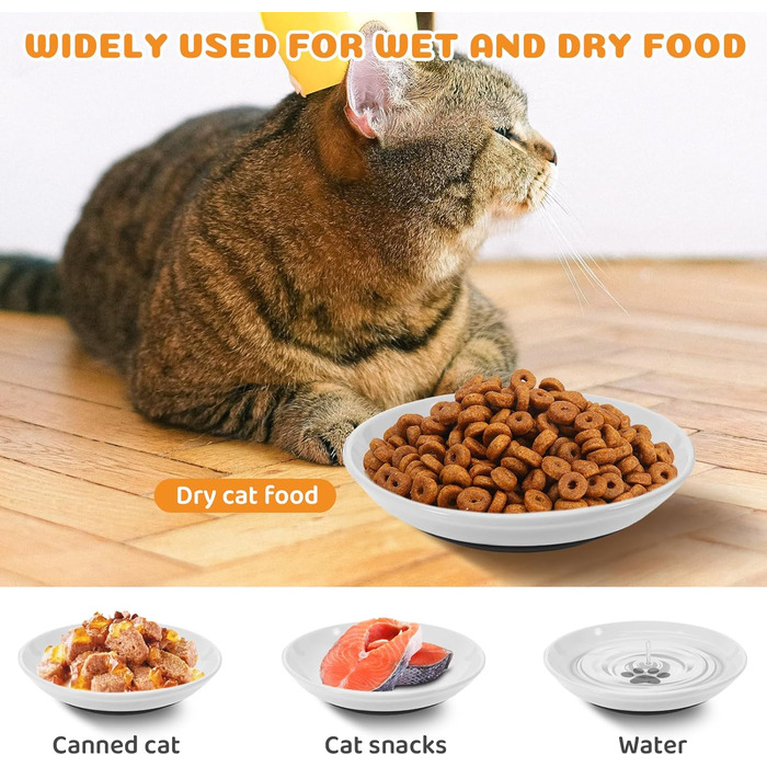 Набір мисок для котів Otauoaea (6 шт.) з кераміки, неслизький набір мисок для корму для котів та маленьких собак