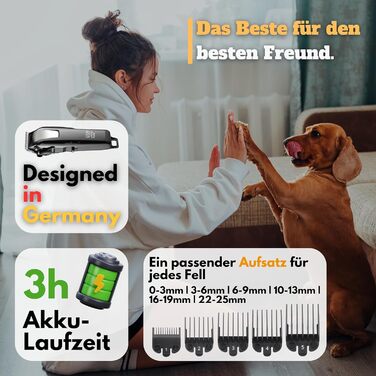 Машинка для стрижки собак Alpenstern® - професійна тиха машинка для собак, котів та коней з щільною шерстю. Тример для собак, машинка для стрижки шерсті, вистригувач. 3 години роботи від акумулятора