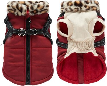 Зимова куртка для собак з інтегрованим шлейкою, світловідбиваючі смуги, розмір XXL, ізольована