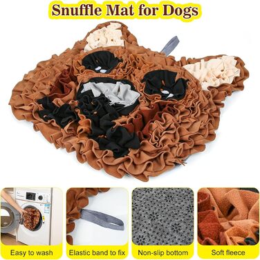 Килимок для собак, інтерактивна іграшка, килимок для повільного годування, ментальна стимуляція, розвиває навички пошуку, підходить для малих та середніх собак, колір коричневий