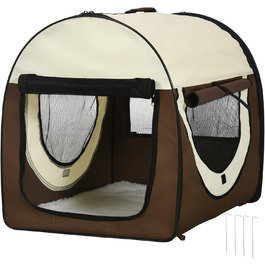Складаний бокс для транспортування собак Pawhut XXL, 97x71x76 см, кава-крем, переноска для тварин