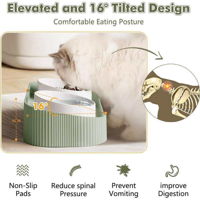 Керамічні годівниці для котів та собак, піднята платформа, набір мисок для їжі та води, антивикидування, годівниця для домашніх тварин