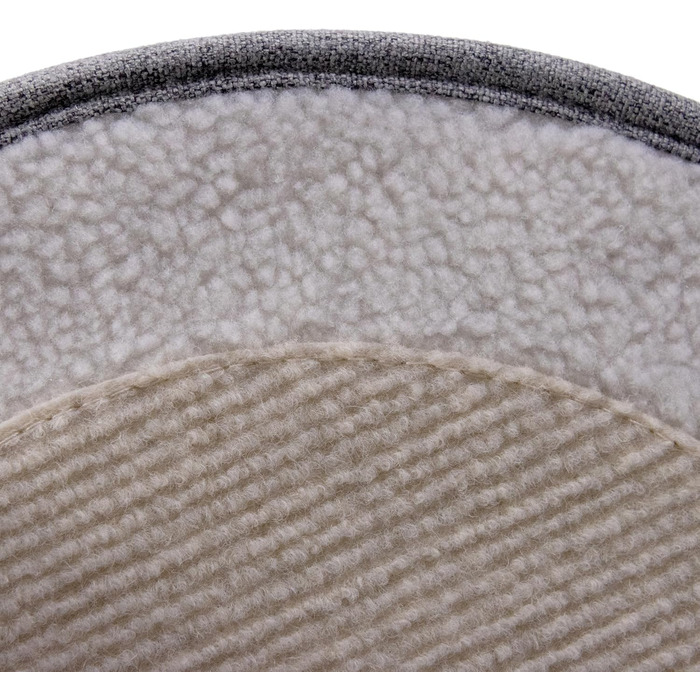 Квітковий будиночок для котів PAWY з подушкою, складне ліжко для котів з тканини букле, знімний верх, 40x40x44 см (Круг / 38 x 38 x 38 см, Сірий)