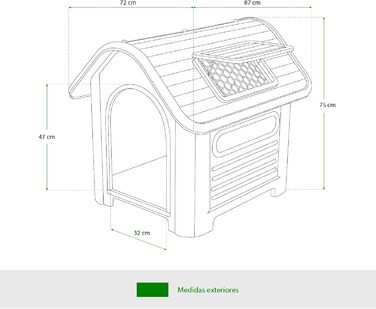 Будка для собак Gardiun Dakota, 72x87x75 см, зелена