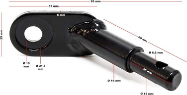 Причіп для собак Wiltec 220x700x78 см з безпечною поворотним з'єднанням, вантажний причіп з москітною сіткою та захистом від дощу, чорний/червоний