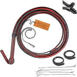 Плетена батіг з натуральної шкіри кенгуру, 1,2-7,3 м, 16 плетінь, для професійного використання