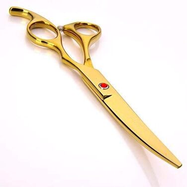 Професійні ножиці для собак 7 дюймів, набір 4 шт. (прямі, вигнуті, розріджувачі), чорний/золотий