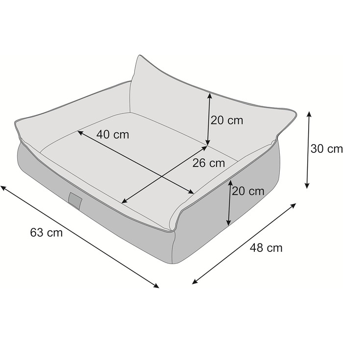 Ліжко для собак - м'яке ліжко-корзина для собак, котів, маленьких, середніх та великих собак - ліжко для собак, диванчик для собак, лежанка для собак, спальне місце - 63x48 см - Графіт L