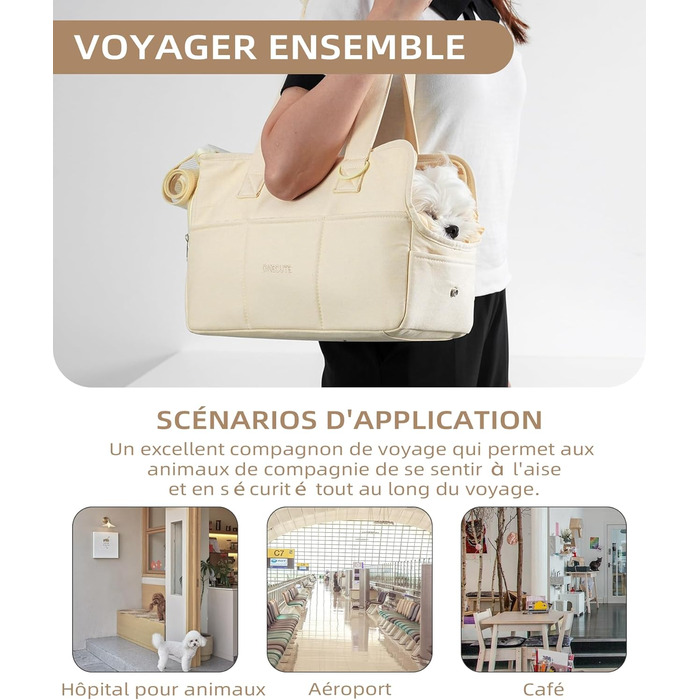Сумка-переноска для котів, собак, цуценят, дихаюча та складана, для подорожей, на плече, ручна сумка для маленьких тварин, вантажопідйомність до 3 кг (маленька, бежева)