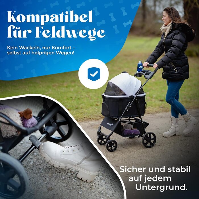 Tierbox Будь-куди: візок для собак до 10 кг, складний, для маленьких собак та котів, рожевий