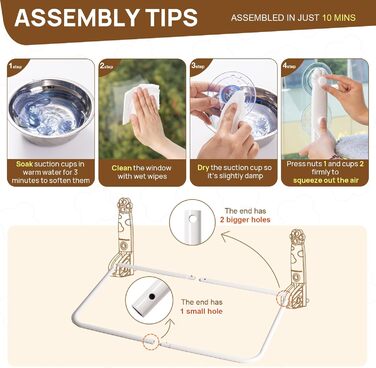 Кішка лежанка на вікно MEWOOFUN - 54x30см, бежева, для котів, до 18кг