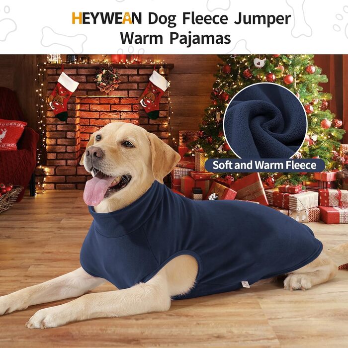 Пуловер для собак HEYWEAN: теплий флісовий костюм для маленьких, середніх та великих собак XL, синій