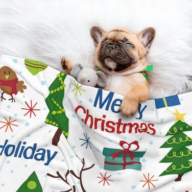 М'яка підстилка для собак та котів ZORIN, 70x50 см, зелена з новорічним дизайном