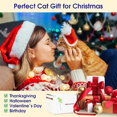 Інтерактивна іграшка для котів PUHOHUN: автоматична мишка з пір'ям, іграшка-палиця з пір'ям, синього кольору