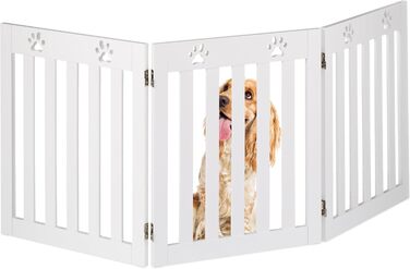 Захисне ворота для собак Relaxdays, 60 x 153 см, MDF, розкладне, біле