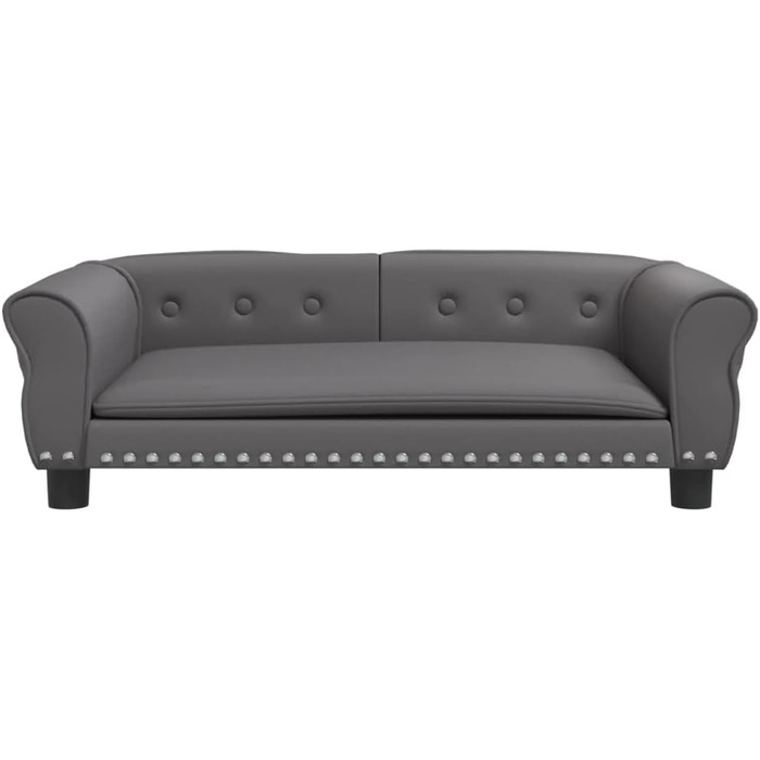 Софа для собак Festnight, ліжко для маленьких собак і котів, диван для домашніх тварин, крісло для котів, подушка для собак, ліжко для собак, подушка для котів, штучна шкіра, сірий, 95x55x30 см