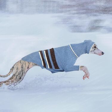 Пуловер для породистих собак Windhund Antel, теплий зимовий пуловер/світшот для великих собак, м'яка куртка для лайкерів (Areegrün, S, Blau)