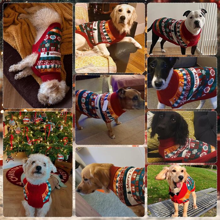 Пуловер для собак EXPAWLORER на Новий рік: теплий, модний, для маленьких, середніх та великих собак, XL X-Large