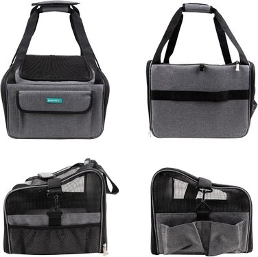 Транспортна сумка для собак та котів Emmi-Pet, складана та портативна переноска до 9 кг, з оксфордської тканини, водонепроникна сумка для собак та котів для автомобіля, поїздів та подорожей, Travel Bag 41,5 x 32 x 30 см