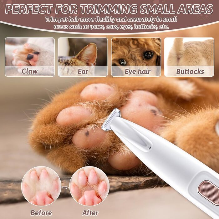 Триммер для стрижки кігтів Paw Trim Pro: безшумний електричний триммер для собак та котів з гребінцем від бліх