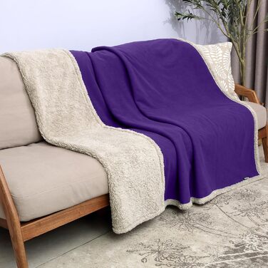 Водонепроникний килимок для собак Catalonia Classy, стійкий до сечі, двосторонній, м'який, великий розмір 203x152 см (Ліловий/Бежевий)