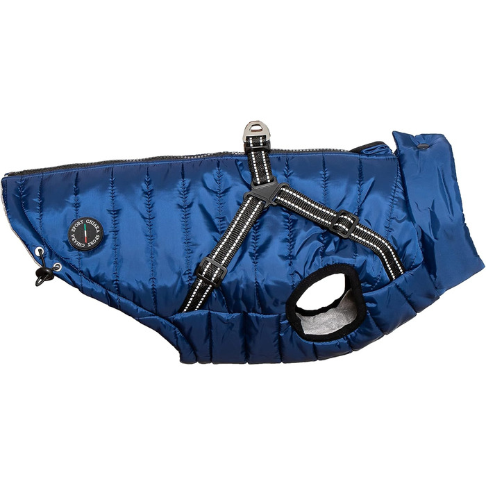 Зимова куртка для собак CHIARA Nick CHJ-2331DB-3, розмір 3XL, темно-синій, поліестер, водовідштовхувальна, вітронепроникна, з облаштуванням для повідка