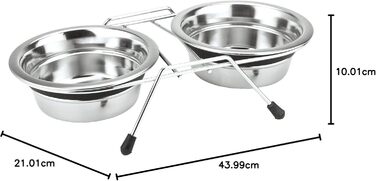Набір мисок для тварин Nobby Silent Diner з нержавіючої сталі, 1,7 л, Ø 21 см
