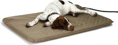 K&H Pet Products Лектро-Софт ортопедичне підігрівне ліжко для великих собак або кількох котів, безпечне, водонепроникне, м'яке, гнучке, знімний чохол, розмір L 91,4 см
