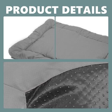 Портативне ліжко для собак Norhogo: водонепроникна килимок-матрац 90x60 см сірого кольору. Ідеально для подорожей, авто, будинку та на вулицю.