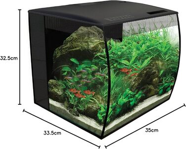 Акваріум Fluval Flex Nano 34 л, прісноводний, чорний колір