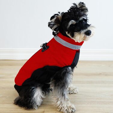 Водонепроникний зимовий одяг для собак Fadcaer: тепла куртка з флісовою підкладкою, світловідбиваючими елементами, для холодної погоди (S, червоний)