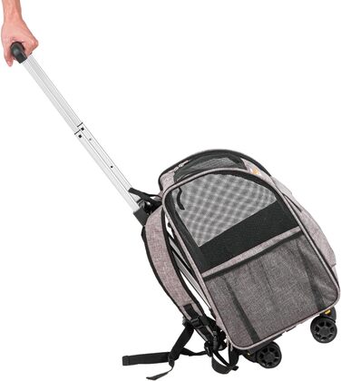 Тролей для собак VEVOR, складний, до 8,1 кг, сірий. Зручний рюкзак-переноска для тварин з 5 кишенями. Ідеально для подорожей та прогулянок