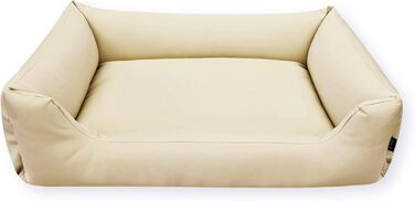Водонепроникне ліжко для собак з екошкіри 100x70 см, бежеве, Textil Mario