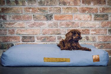 Ортопедичне ліжко для собак Roth & Bock з м'якої піни, сертифіковане Oeko-Tex Standard 100, покриття з водонепроникного канвасу, жовте, розмір S