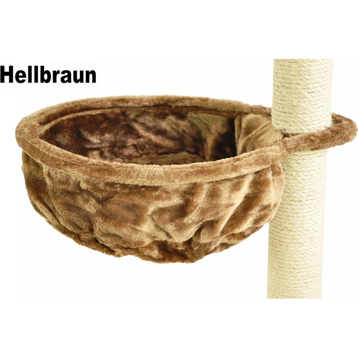 М'яке ліжечко-лежанка для котів Nanook, 40 см, лежанка-платформа для кігтеточки, світло-коричневий колір