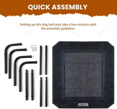 Зручне лежанка для собак Nobleza Hundeliege Outdoor, великий розмір, для вулиці та кемпінгу, з піднятим бортиком, чорний, 105x80x20 см (124x90x20 см)