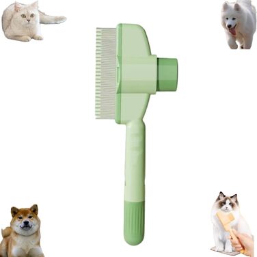 Щітка для догляду за тваринами Fellblitz - самоочисна, для довгого та короткого хутра, зелена