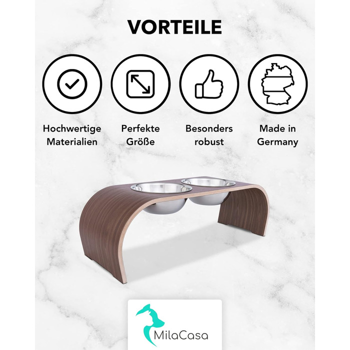 Підвищені годівниці для собак ilaCasa - набір з 2 шт. з дуба - станція для годування собак