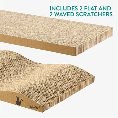 Котячий когтетоп Navaris 4-в-1 - іграшка для котів, когтеточка з картонної хвилястої гофрованої паперу, проста у збірці, багатофункціональна