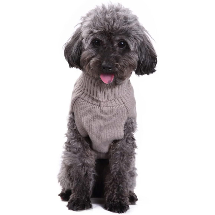 В'язаний пуловер для собак Angoily - теплий одяг для домашніх тварин, зимова колекція, великий дизайн, зручний для собак сірого кольору